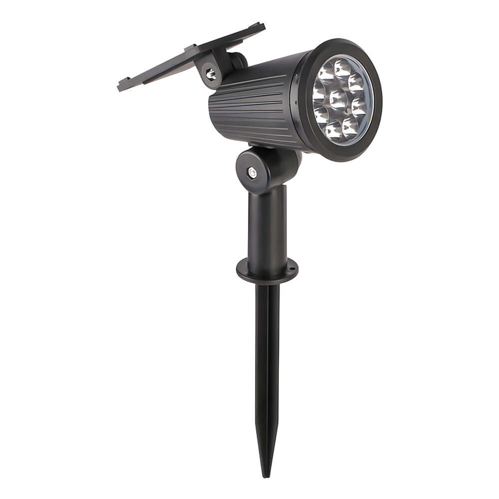 Solar Powered Modern Black Outdoor Floor Light - 30.5CM