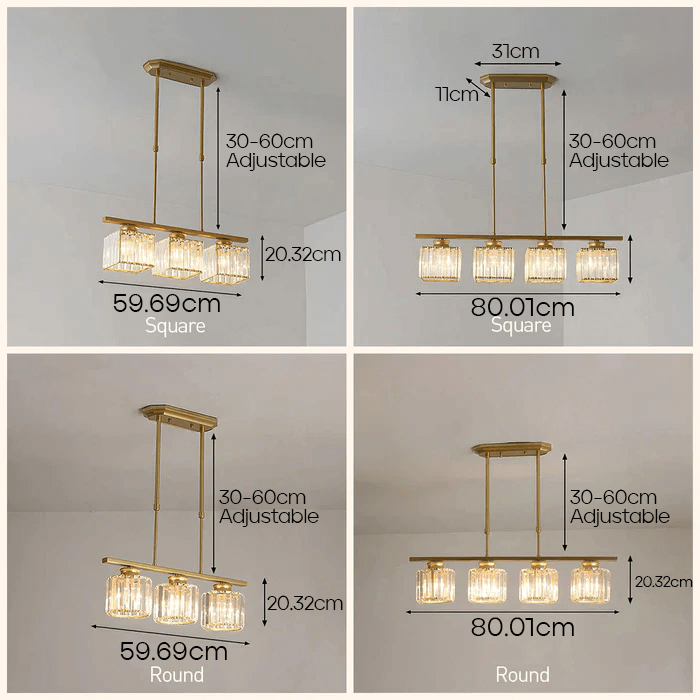 Nordic Multi-Head Designer Long Glass Island Lamp