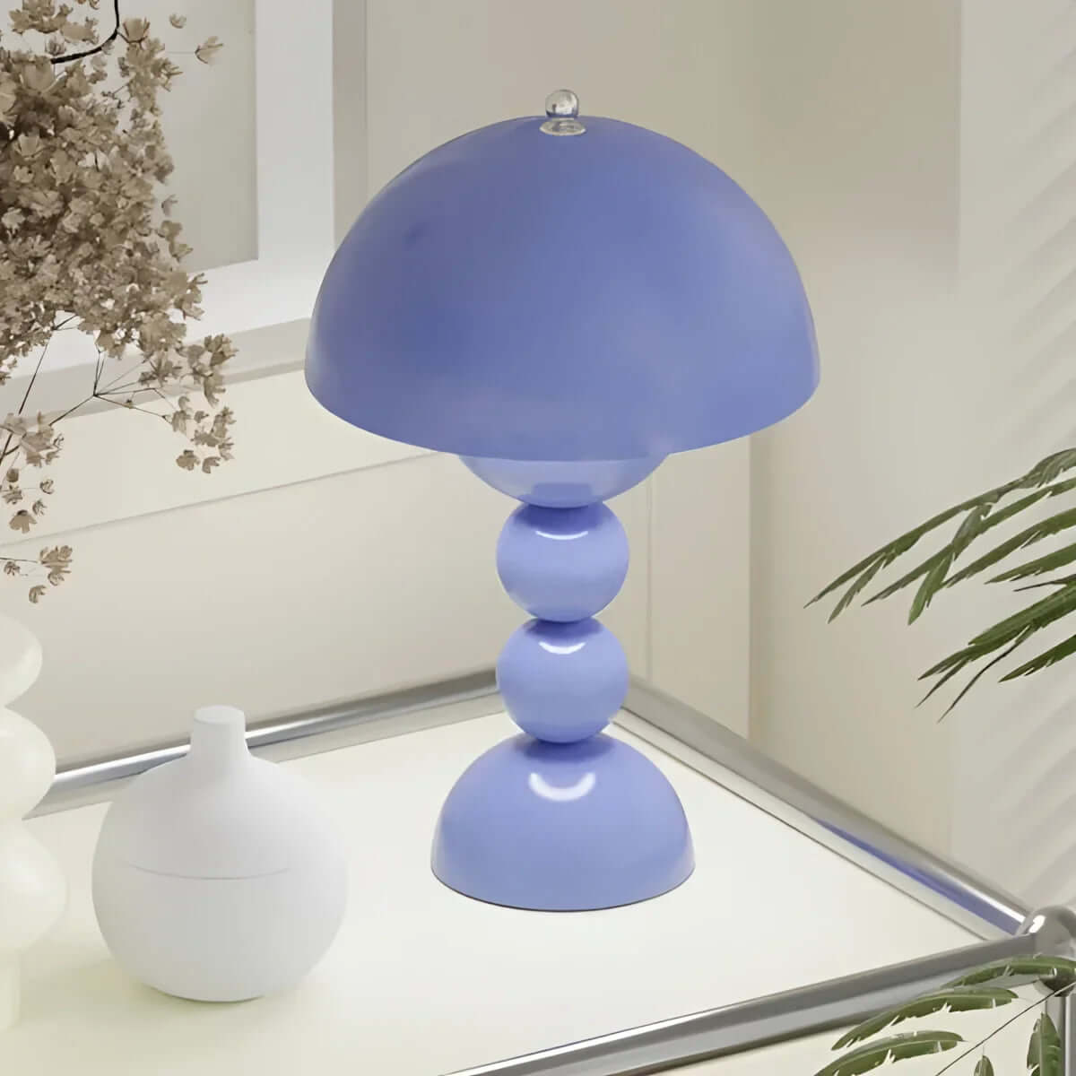 Vintage Mid-Century Modern Mushroom Lamp - Retro Acrylic Dome Light for Table & Desk