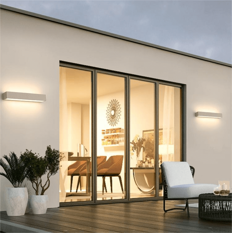 Modern Outdoor LED Wall Lamp - IP65 Waterproof, 9.4/15 Inch, Warm White Light, for Patio, Garden, Balcony