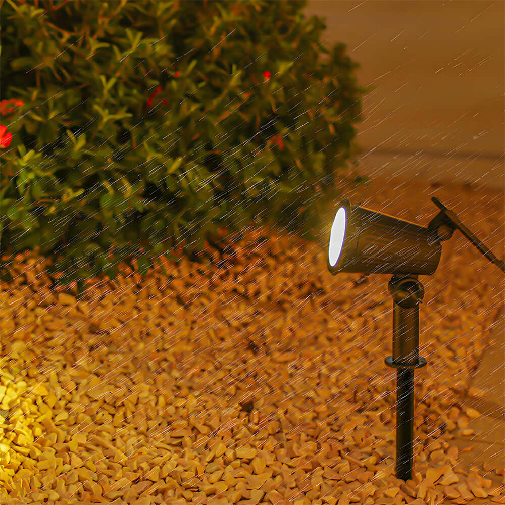 Solar Powered Modern Black Outdoor Floor Light - 30.5CM