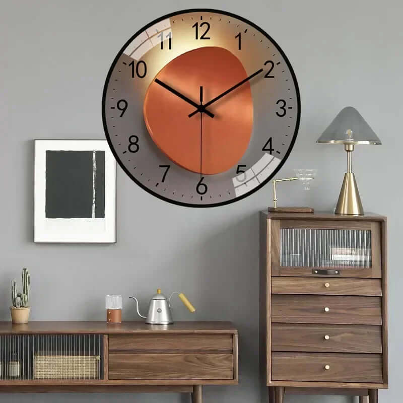 Silent Wall Clock, 30cm Modern Design, Battery Operated, Non-Ticking, for Living Room, Bedroom, Kitchen, Office