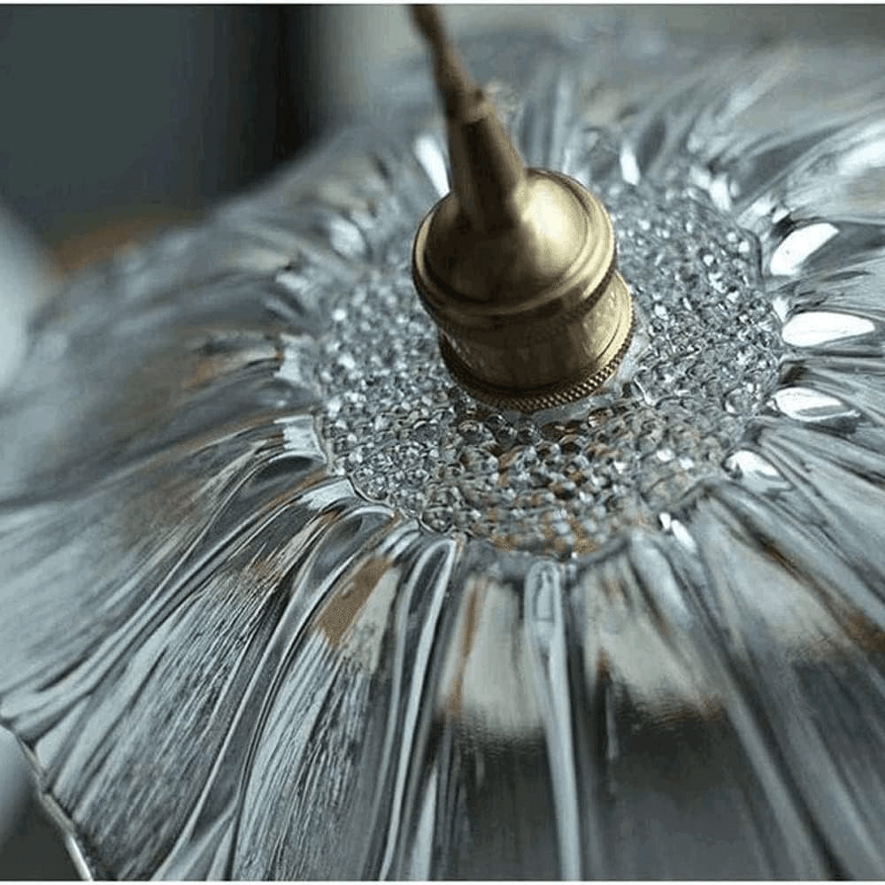 Retro Flower Glass Pendant Light for Dining Room, Vintage Hanging Lamp