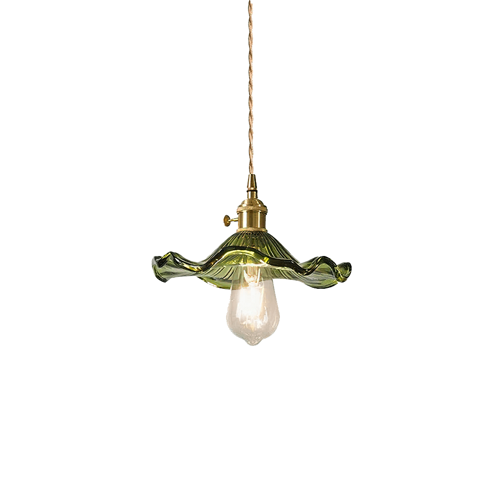 Hibiscus Flower Glass LED Pendant Light - Elegant Hanging Lamp