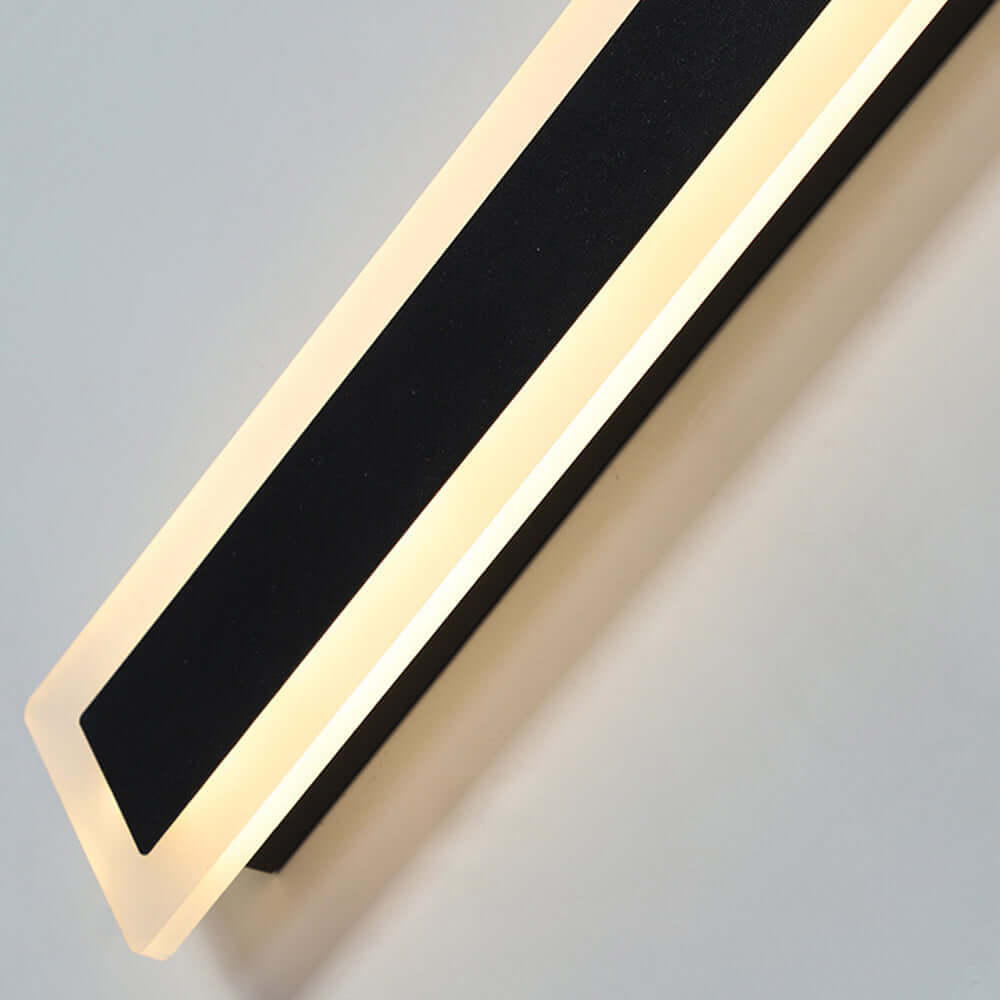 IP65 Modern Minimalist LED Outdoor Wall Light, Black Acrylic, Weatherproof