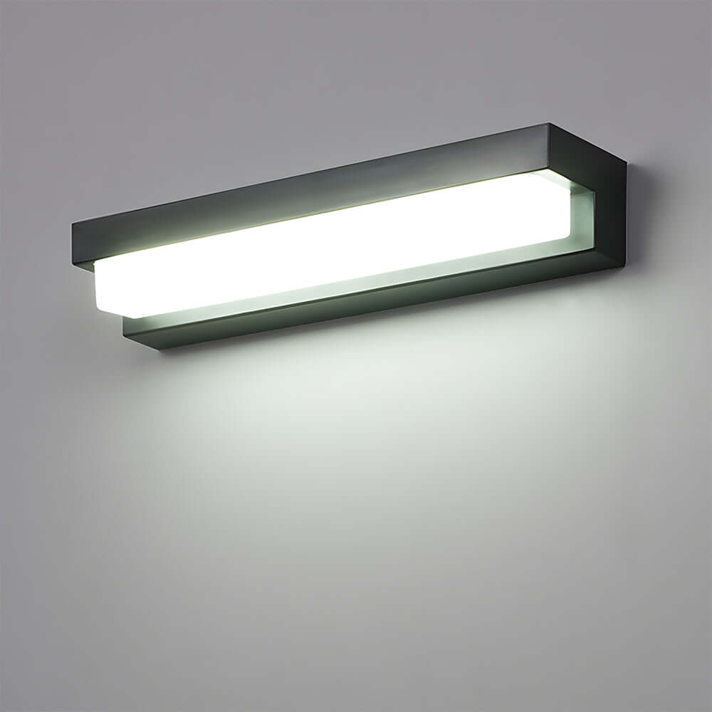 Solar LED Outdoor Wall Light, Black, Modern Waterproof Wall Sconce, 17/32CM