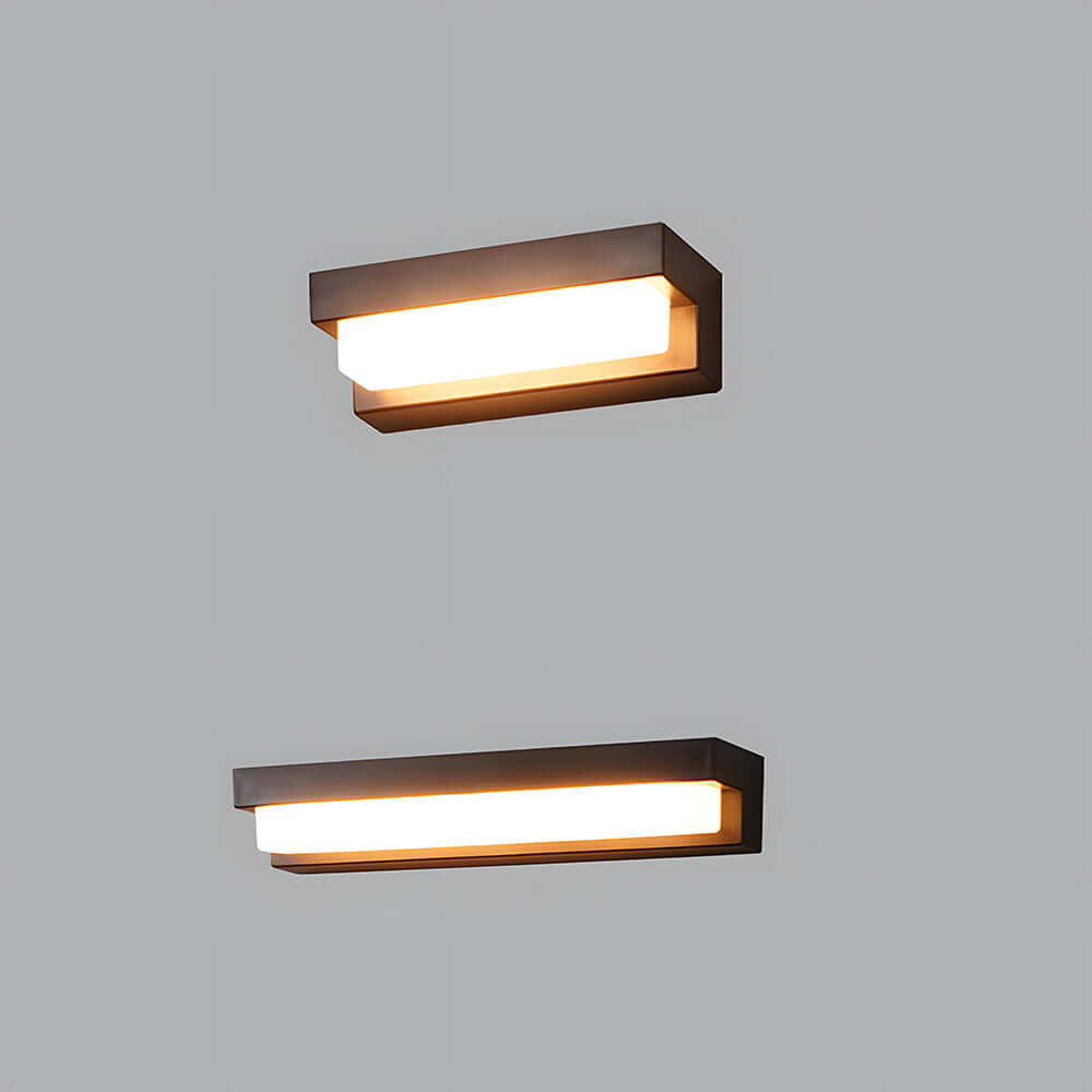 Solar LED Outdoor Wall Light, Black, Modern Waterproof Wall Sconce, 17/32CM