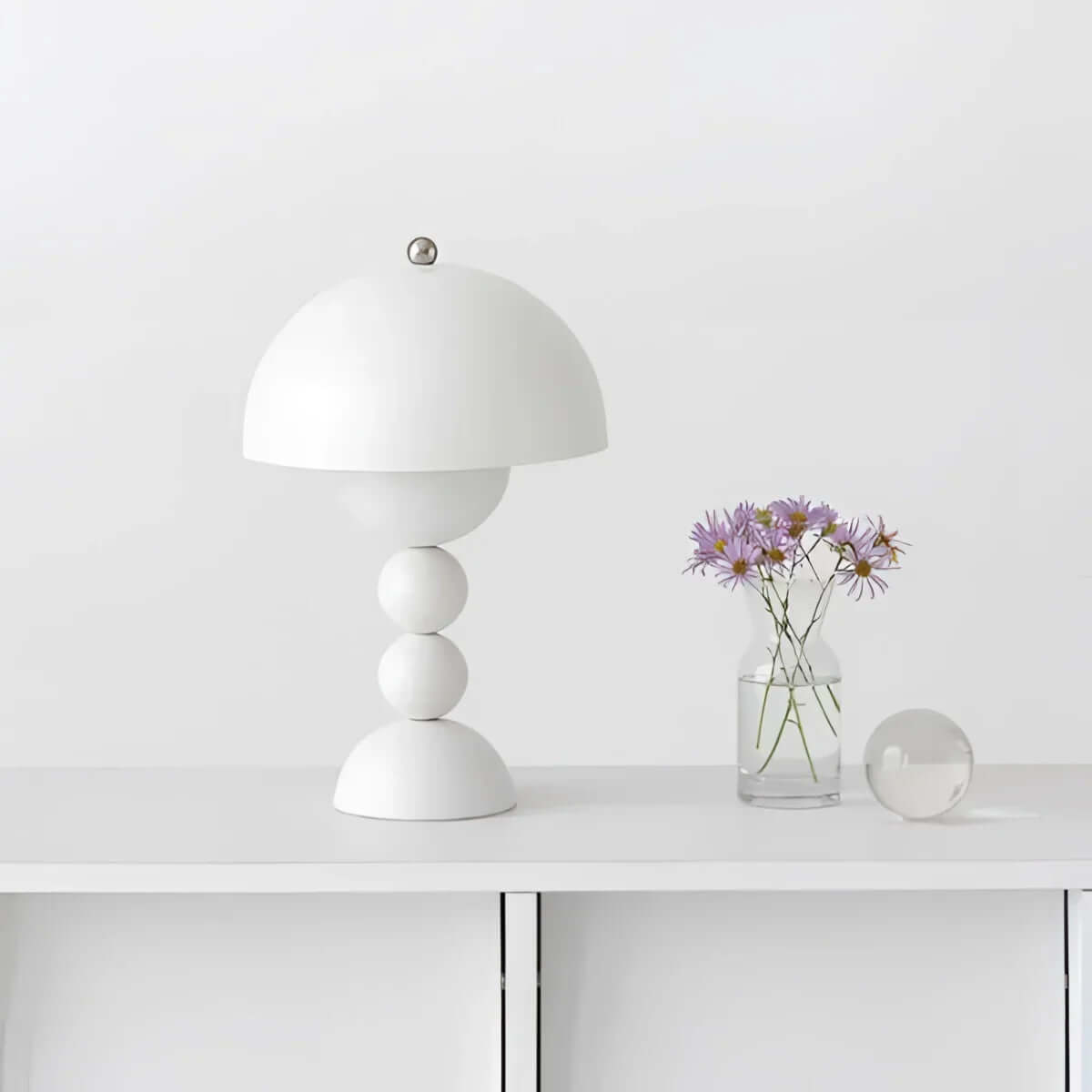 Vintage Mid-Century Modern Mushroom Lamp - Retro Acrylic Dome Light for Table & Desk