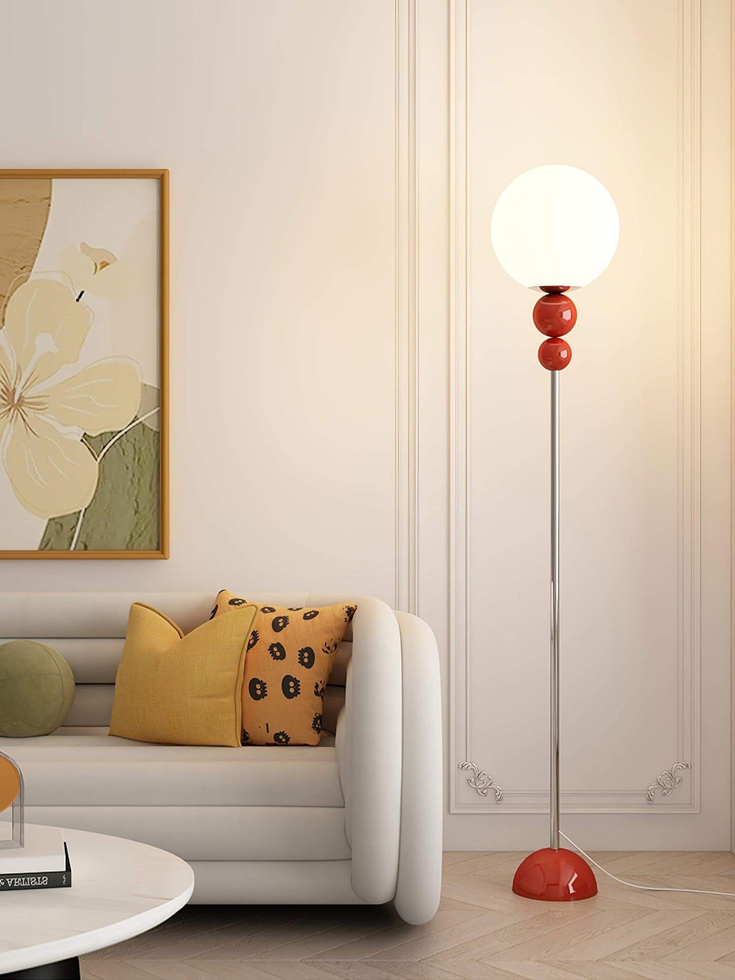 Modern Clavel Floor Lamp: Metal & Glass Design | E26/E27 Base | 5W LED