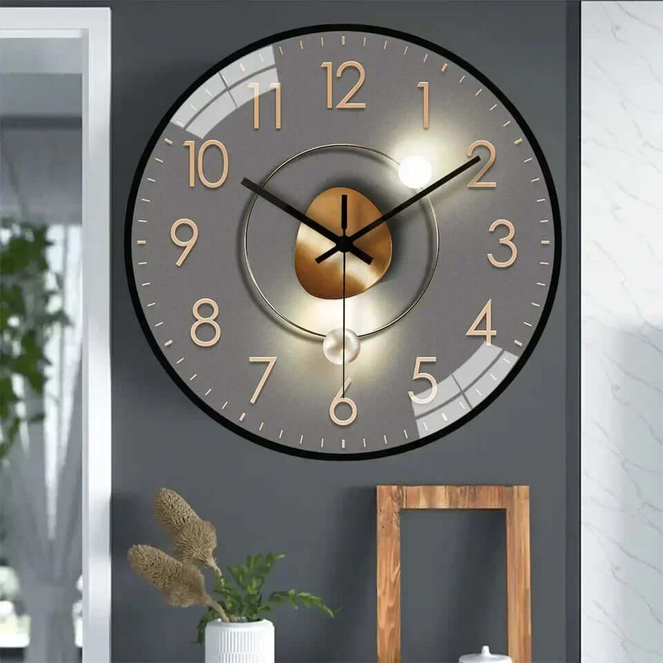 Silent Wall Clock, 30cm Modern Design, Battery Operated, Non-Ticking, for Living Room, Bedroom, Kitchen, Office