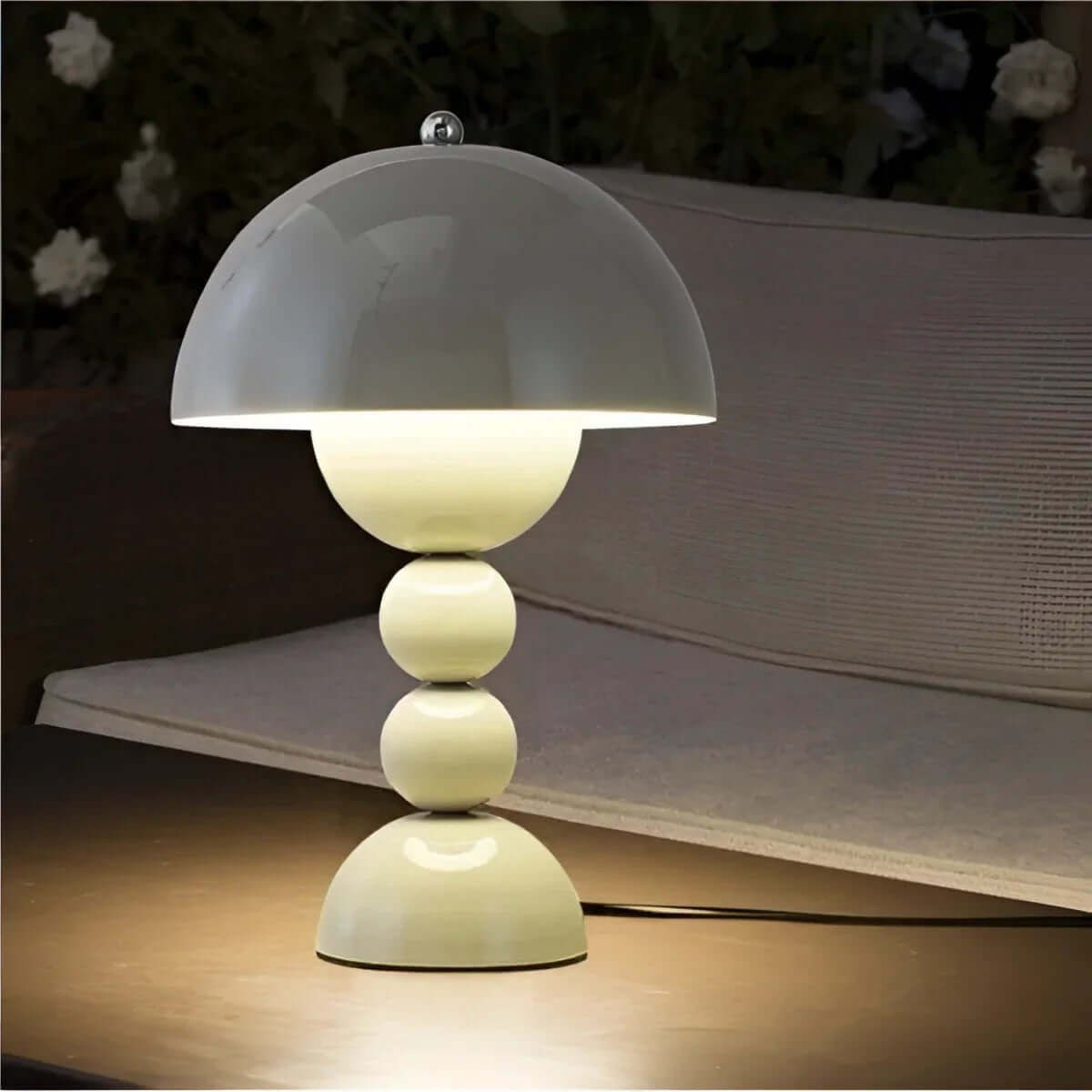 Vintage Mid-Century Modern Mushroom Lamp - Retro Acrylic Dome Light for Table & Desk