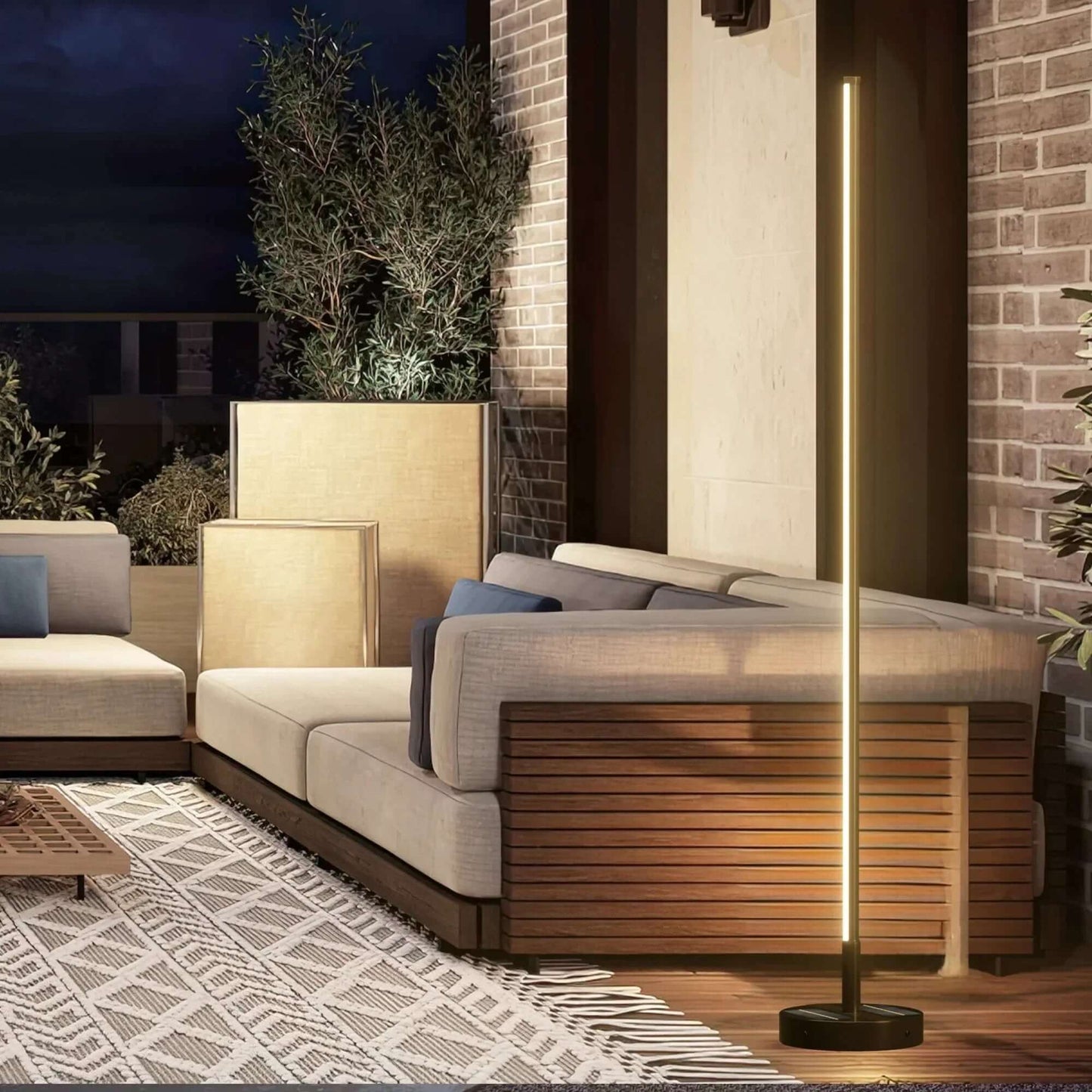 Modern Outdoor Solar Floor Lamp - 52.4" Tall LED Solar Powered Lamp for Patio, Garden, or Outdoor Living Area