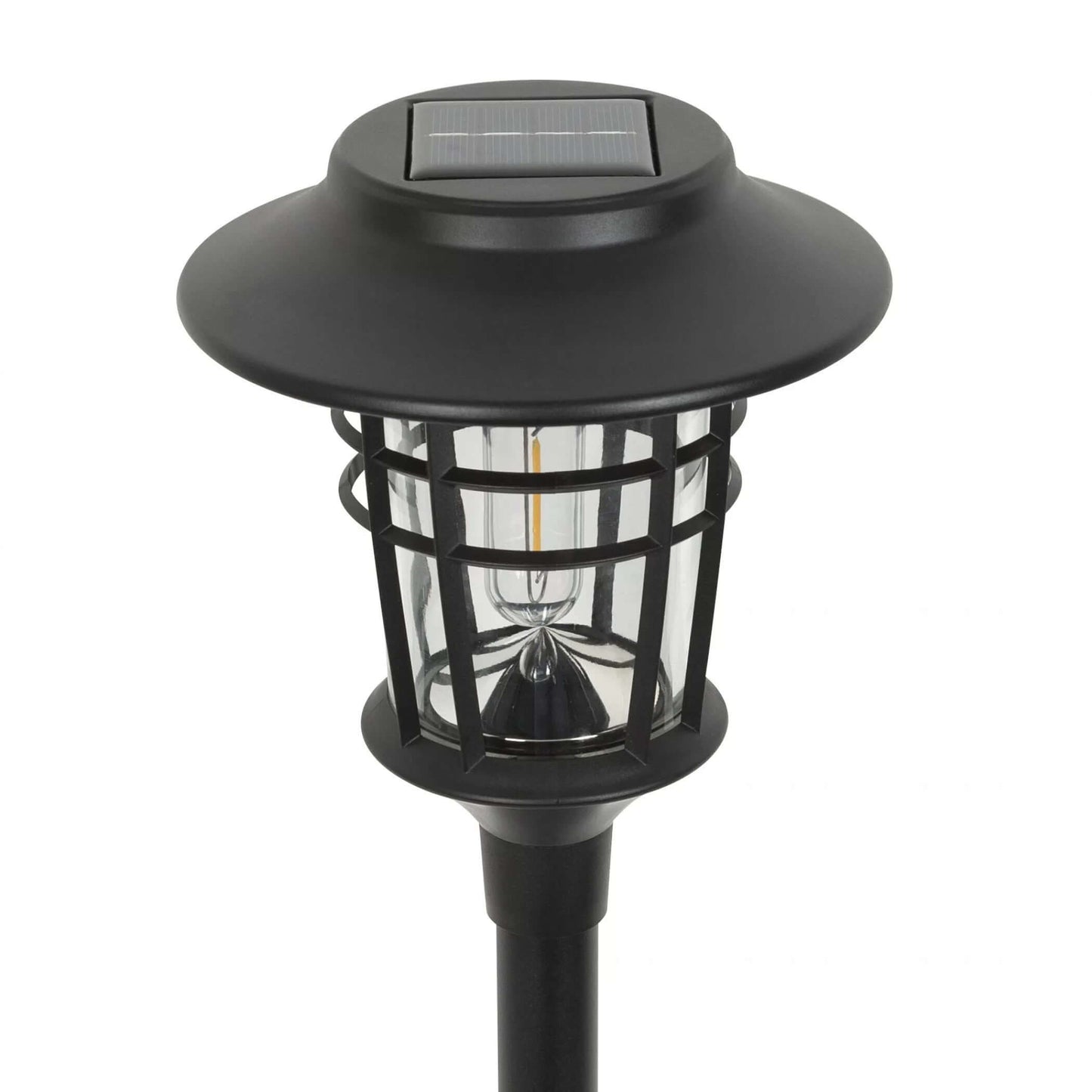 Solar Garden Lamps Torch Lights Outdoor 6-Pack - Black Aluminum & Plastic - 10 Lumens - 59cm H x 16cm W