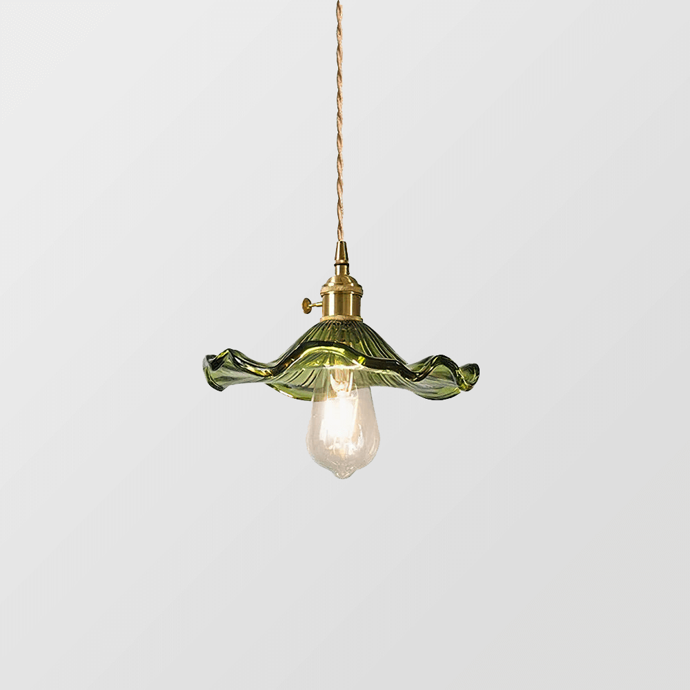 Hibiscus Flower Glass LED Pendant Light - Elegant Hanging Lamp