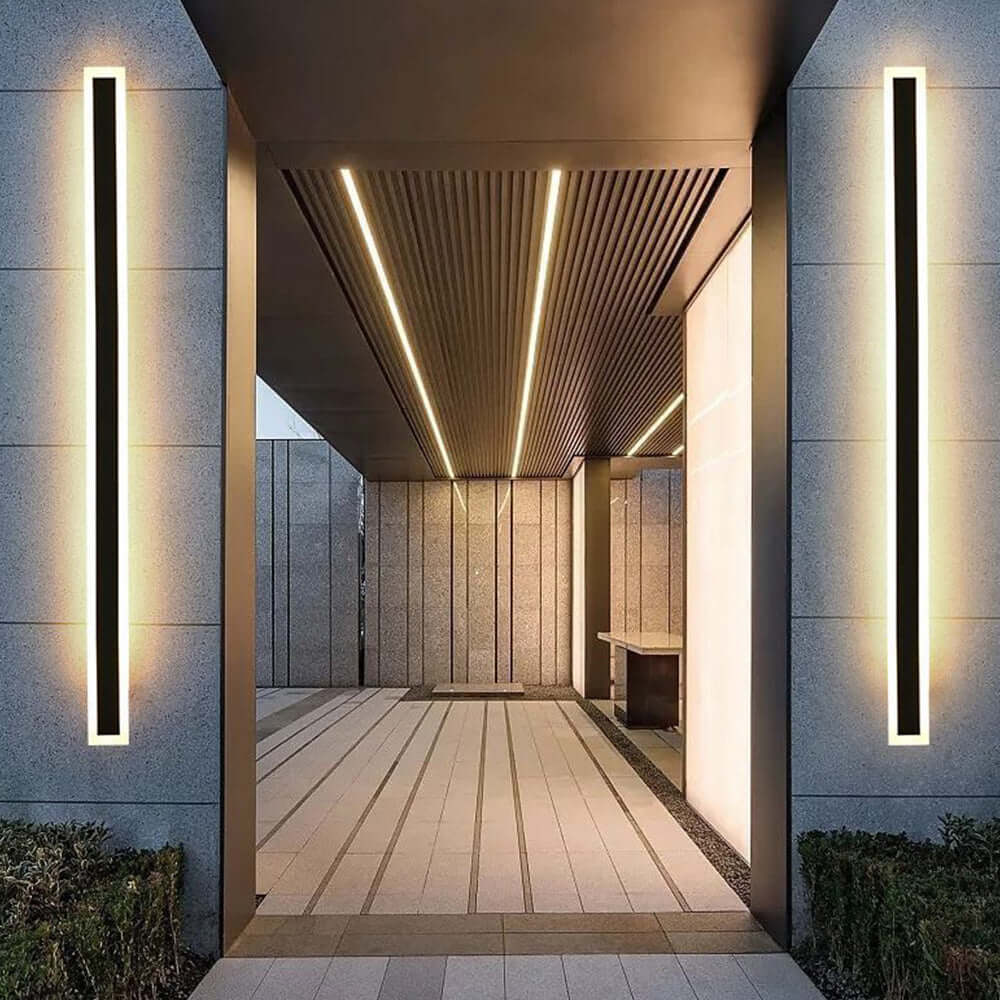 IP65 Modern Minimalist LED Outdoor Wall Light, Black Acrylic, Weatherproof