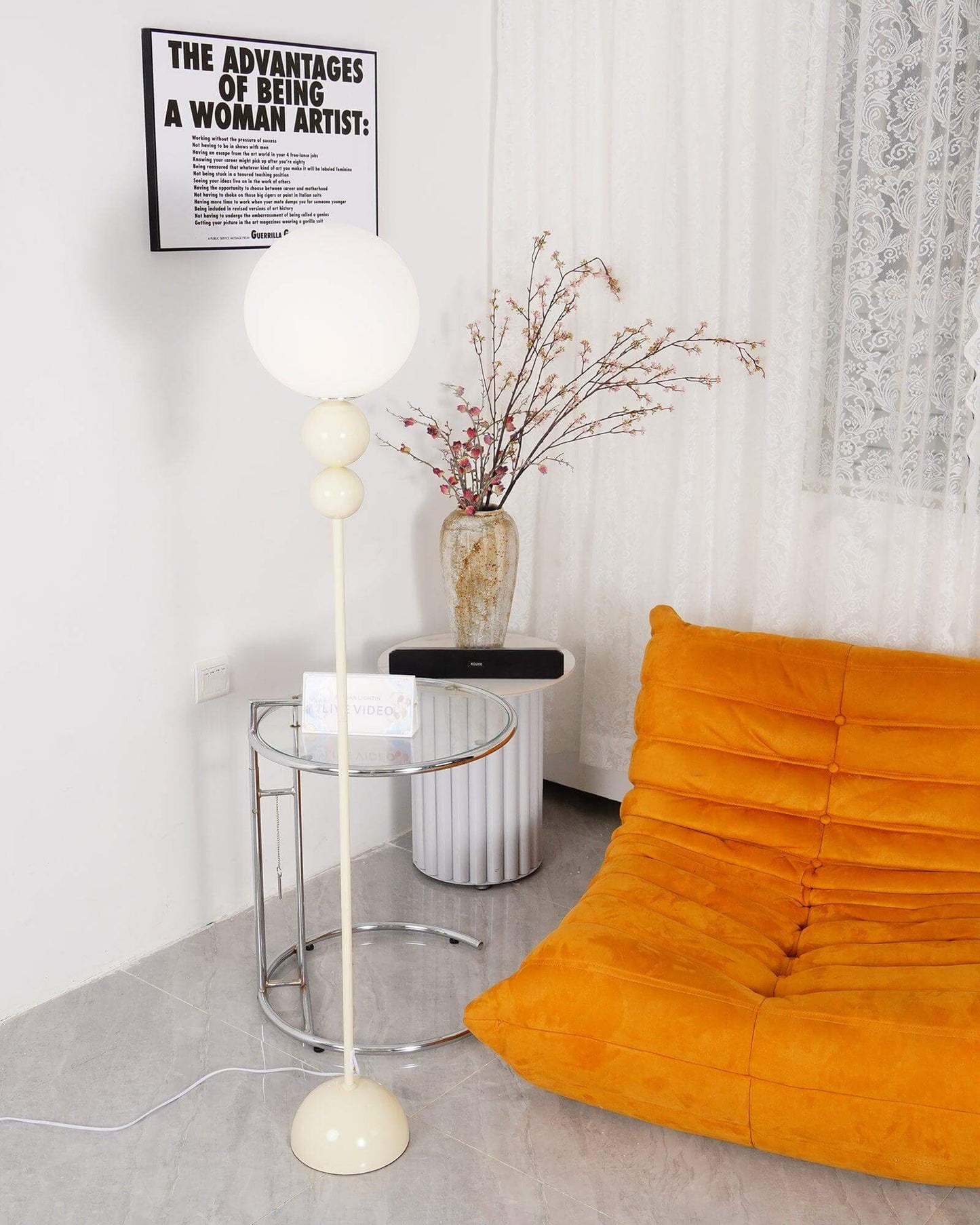 Modern Clavel Floor Lamp: Metal & Glass Design | E26/E27 Base | 5W LED