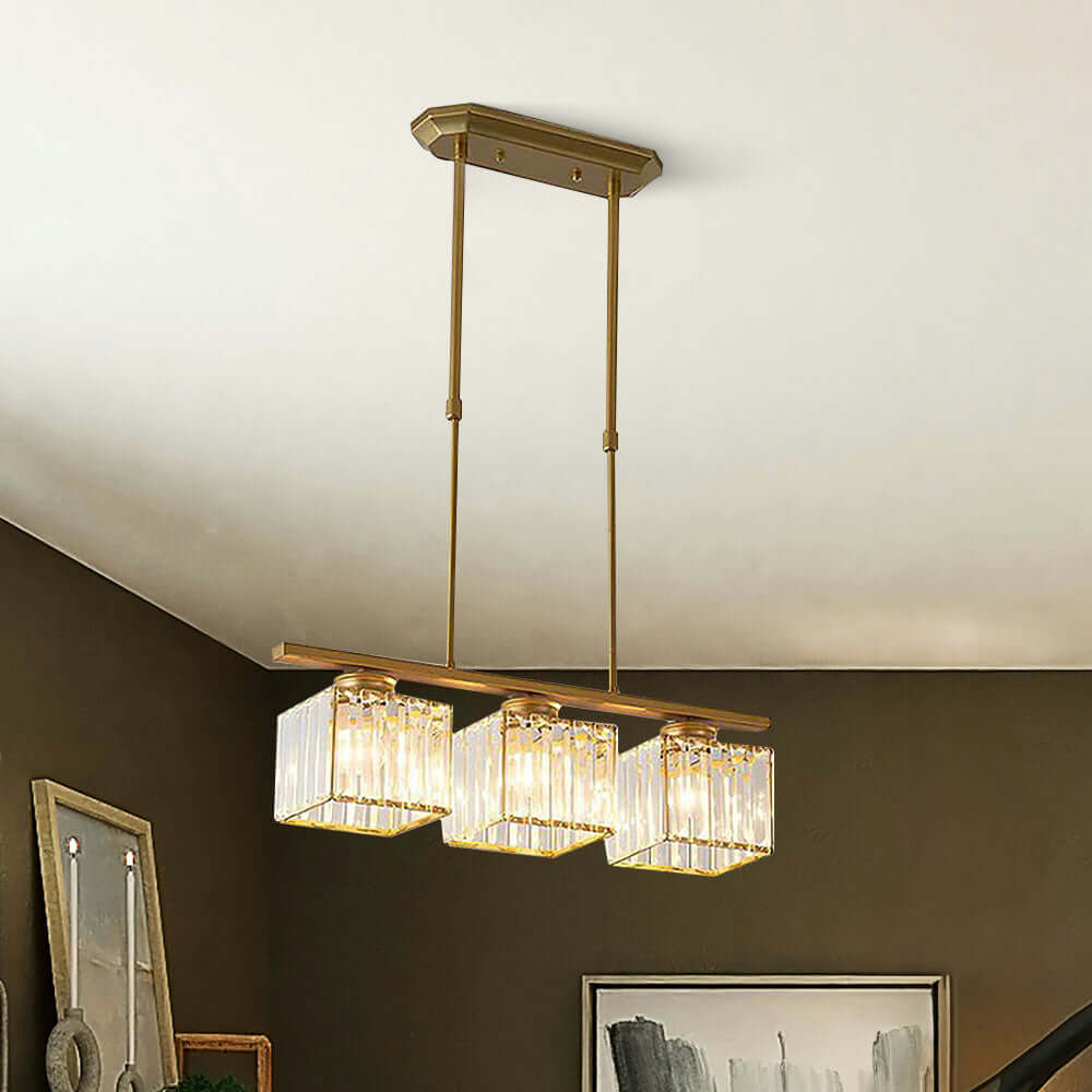 Nordic Multi-Head Designer Long Glass Island Lamp
