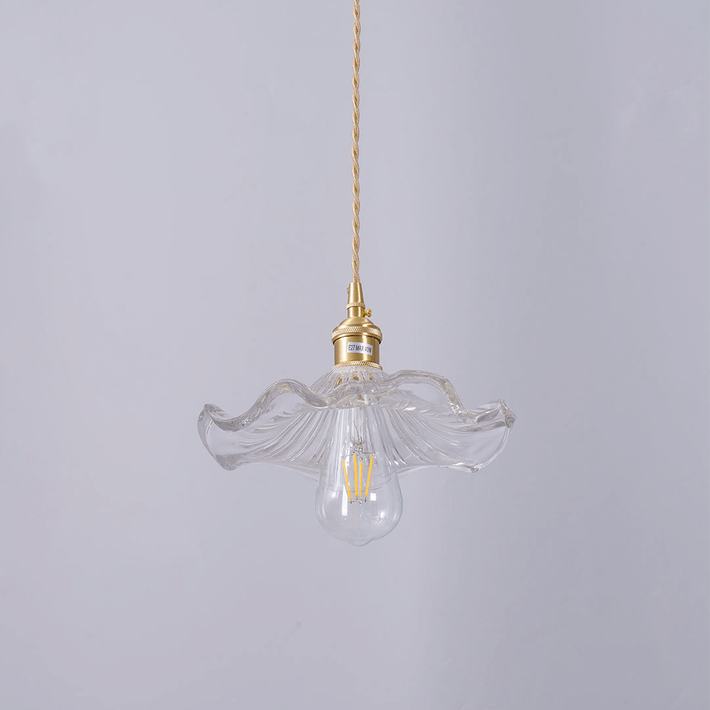 Hibiscus Flower Glass LED Pendant Light - Elegant Hanging Lamp