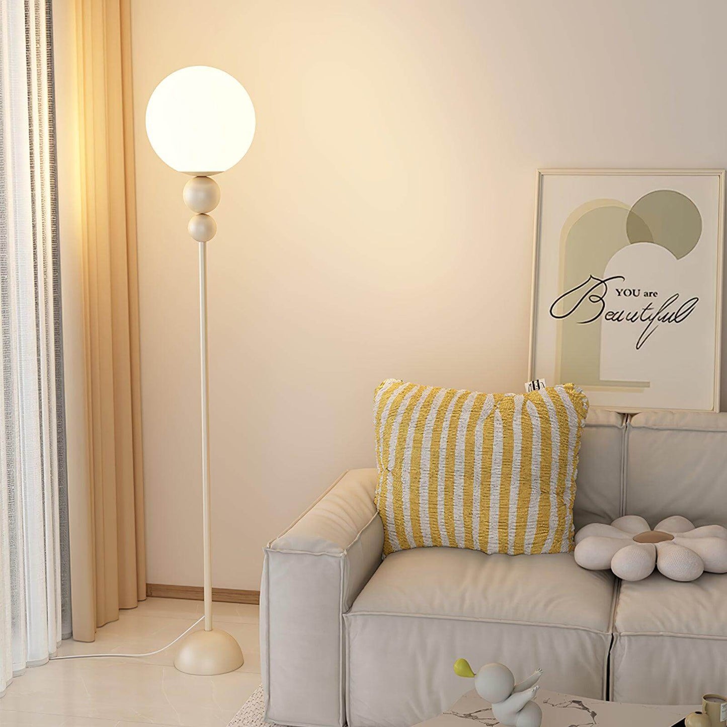 Modern Clavel Floor Lamp: Metal & Glass Design | E26/E27 Base | 5W LED