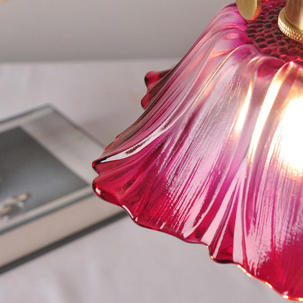 Retro Flower Glass Pendant Light for Dining Room, Vintage Hanging Lamp