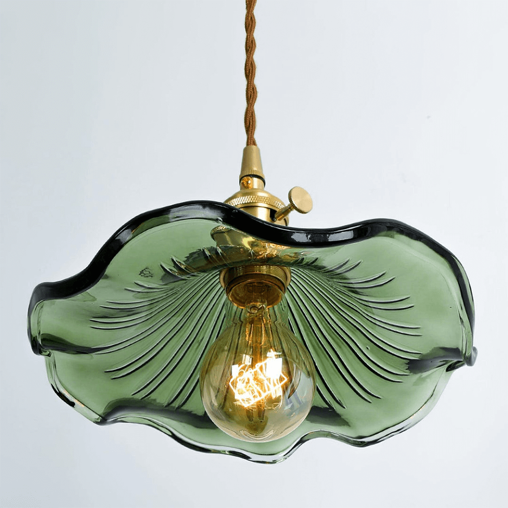 Hibiscus Flower Glass LED Pendant Light - Elegant Hanging Lamp