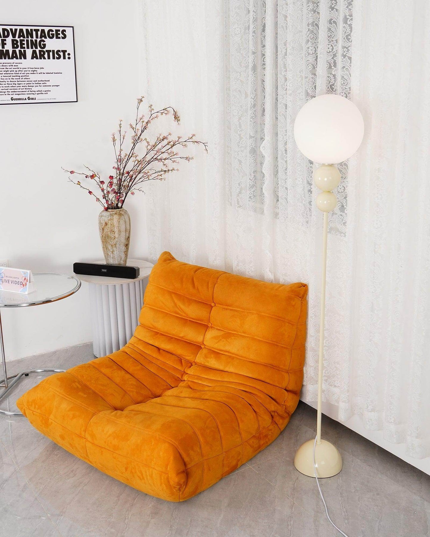 Modern Clavel Floor Lamp: Metal & Glass Design | E26/E27 Base | 5W LED