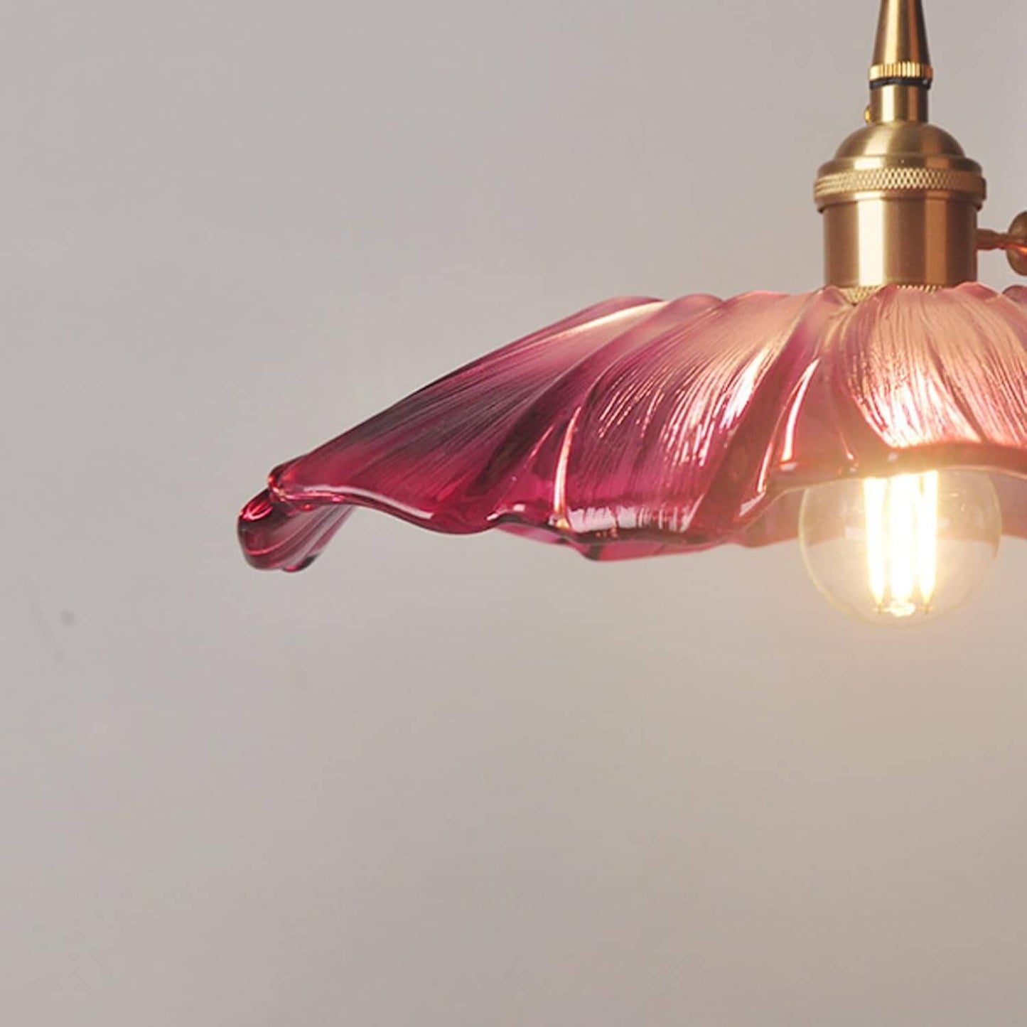 Retro Flower Glass Pendant Light for Dining Room, Vintage Hanging Lamp