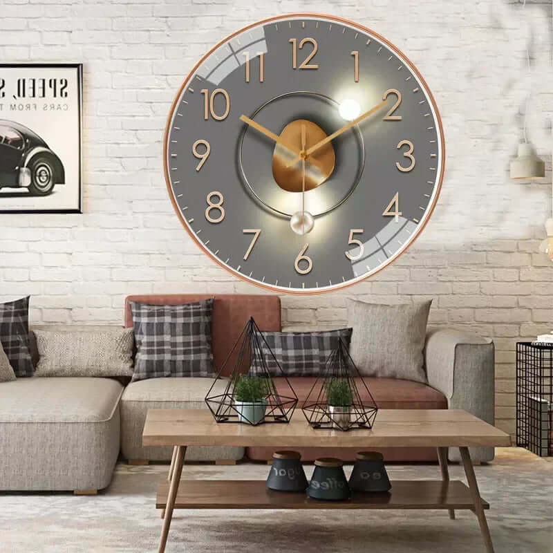 Silent Wall Clock, 30cm Modern Design, Battery Operated, Non-Ticking, for Living Room, Bedroom, Kitchen, Office