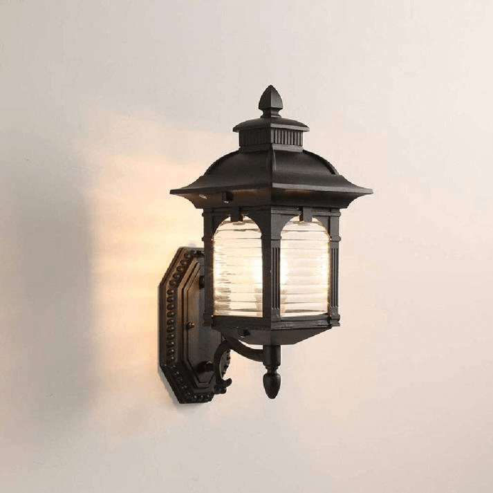Antique Glass Outdoor Wall Lamp - Vintage Charm for Courtyards