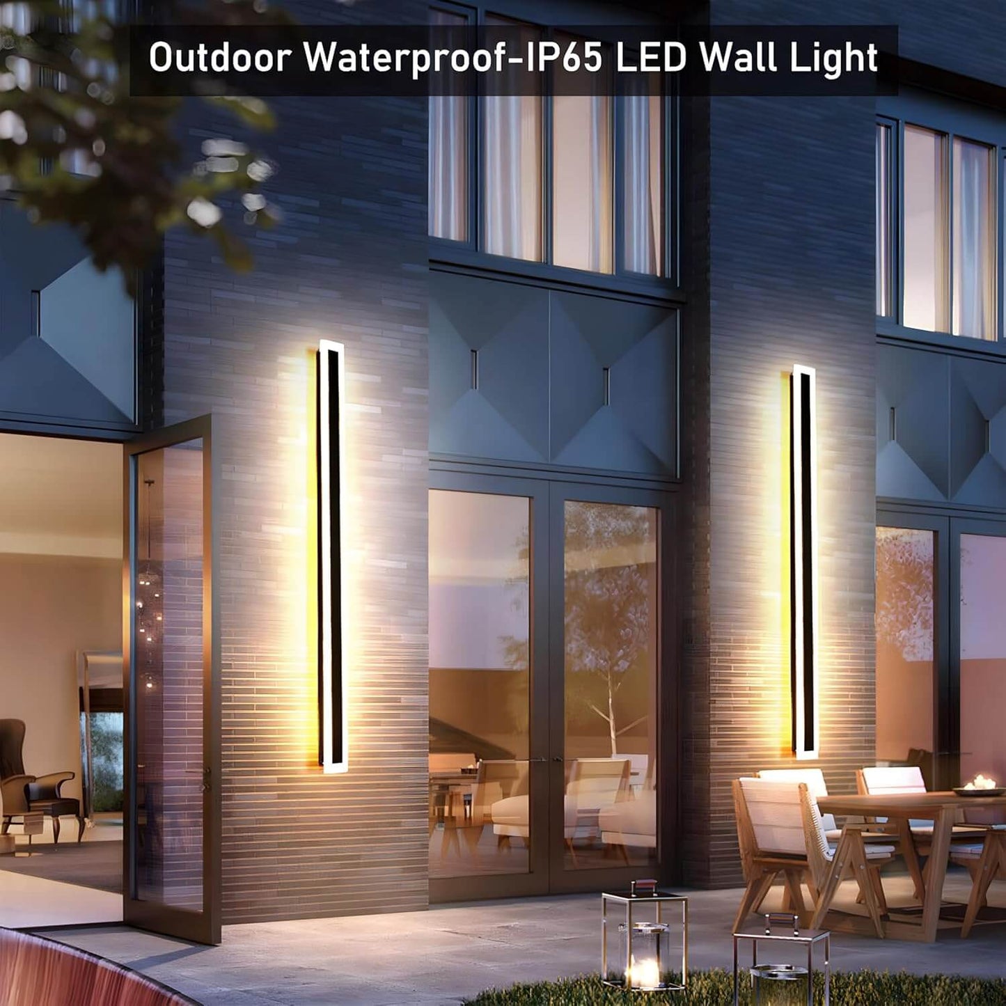 IP65 Modern Minimalist LED Outdoor Wall Light, Black Acrylic, Weatherproof