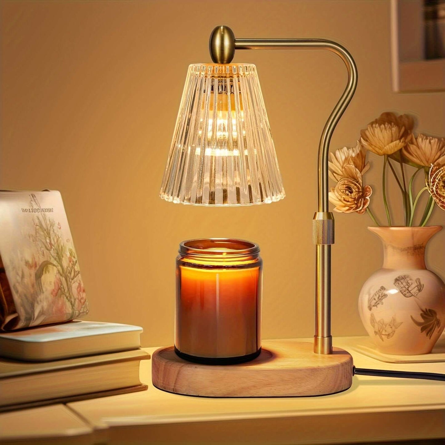 Cozy Dimmable Candle Warmer Lamp with Adjustable Height & Timer