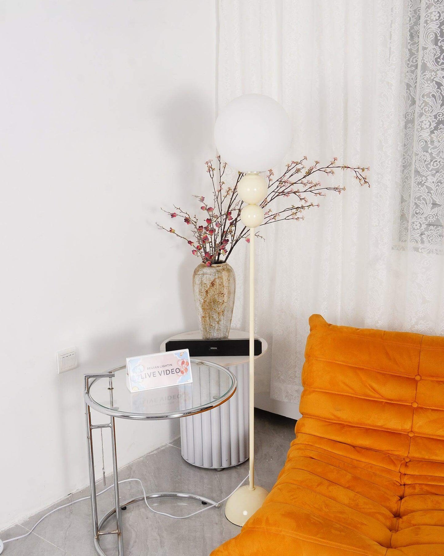 Modern Clavel Floor Lamp: Metal & Glass Design | E26/E27 Base | 5W LED