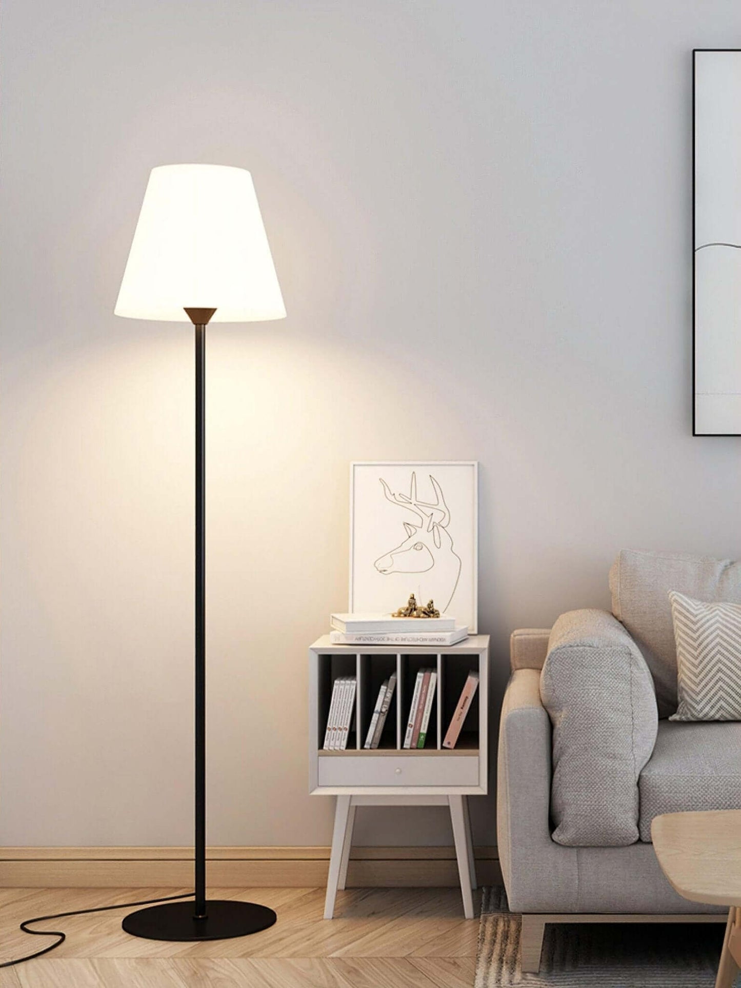 Modern Ward Floor Lamp - Metal & Acrylic - Black & White Options