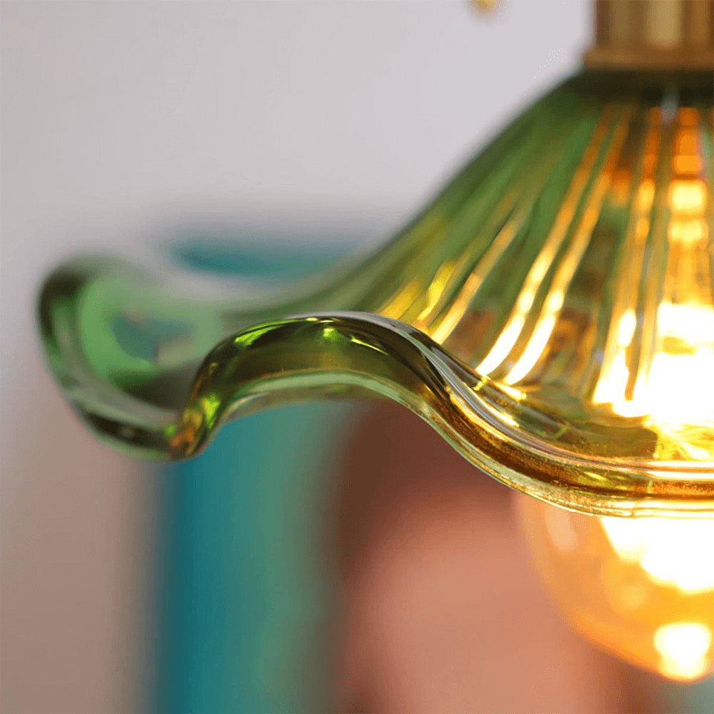 Hibiscus Flower Glass LED Pendant Light - Elegant Hanging Lamp