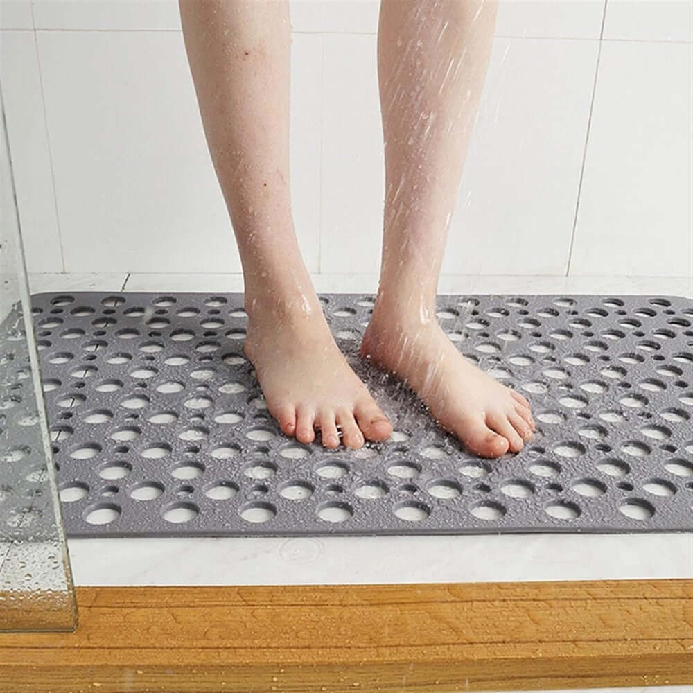Luxury Anti-Slip Shower Mat, Mold-Resistant Bath Mat with Strong Suction Cups, Quick-Drainage, 70x38cm