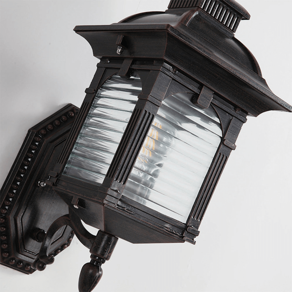 Antique Glass Outdoor Wall Lamp - Vintage Charm for Courtyards