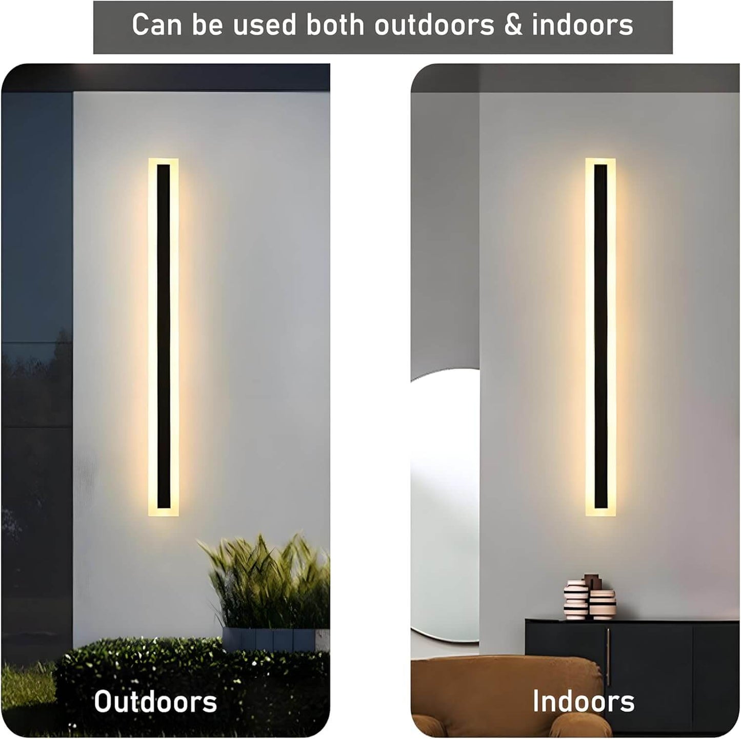 IP65 Modern Minimalist LED Outdoor Wall Light, Black Acrylic, Weatherproof