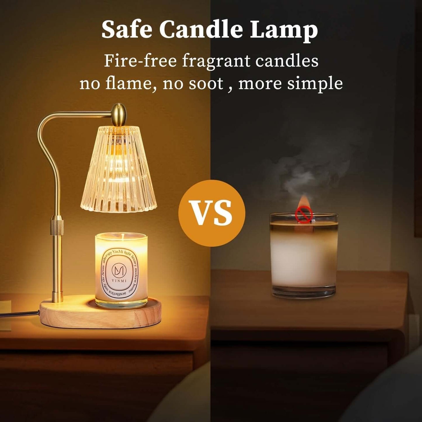 Cozy Dimmable Candle Warmer Lamp with Adjustable Height & Timer