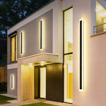 IP65 Modern Minimalist LED Outdoor Wall Light, Black Acrylic, Weatherproof
