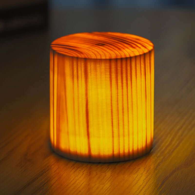 GloedHout Touch Control LED Table Lamp - Rechargeable Battery Powered Lamp for Bedroom, Office - Wooden & Metal Design
