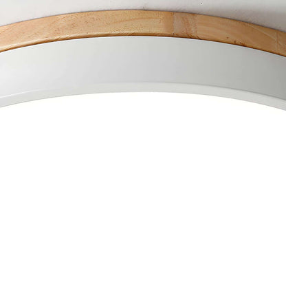 Wooden Round Flush Mount Ceiling Light Fixture for Living Room, Hallway, Bedroom