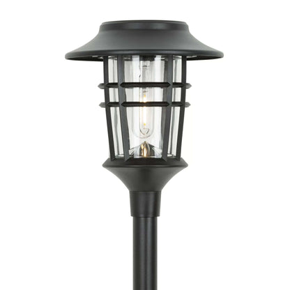 Solar Garden Lamps Torch Lights Outdoor 6-Pack - Black Aluminum & Plastic - 10 Lumens - 59cm H x 16cm W