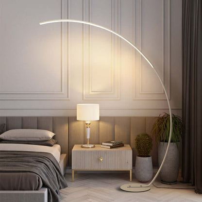 Ardorus Large Curved LED Floor Lamp - Modern Minimalist Design - Matt Black
