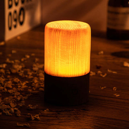 GloedHout Touch Control LED Table Lamp - Rechargeable Battery Powered Lamp for Bedroom, Office - Wooden & Metal Design