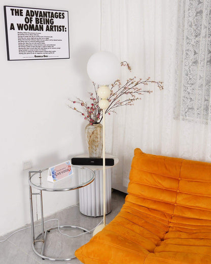 Modern Clavel Floor Lamp: Metal & Glass Design | E26/E27 Base | 5W LED