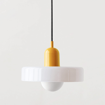 Bauhaus Style Stained Glass Pendant Light - 18/22/25/35CM - G9 - White/Orange/Green