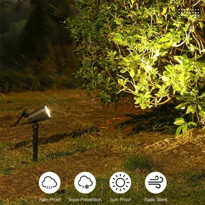Solar Powered Modern Black Outdoor Floor Light - 30.5CM