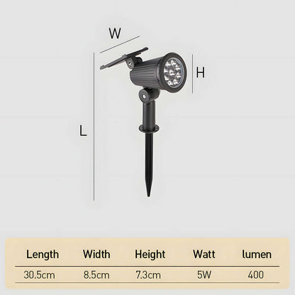 Solar Powered Modern Black Outdoor Floor Light - 30.5CM