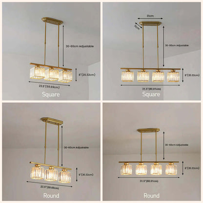 Nordic Multi-Head Designer Long Glass Island Lamp - Modern Chandelier Lighting