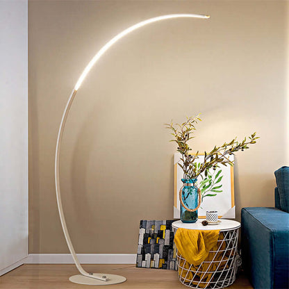 Ardorus Large Curved LED Floor Lamp - Modern Minimalist Design - Matt Black